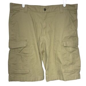 Carhartt Rugged Flex Relaxed Fit Canvas Cargo Shorts Mens 38 Stretch Khaki